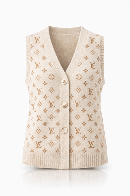 Monogram Knit Buttoned Vest