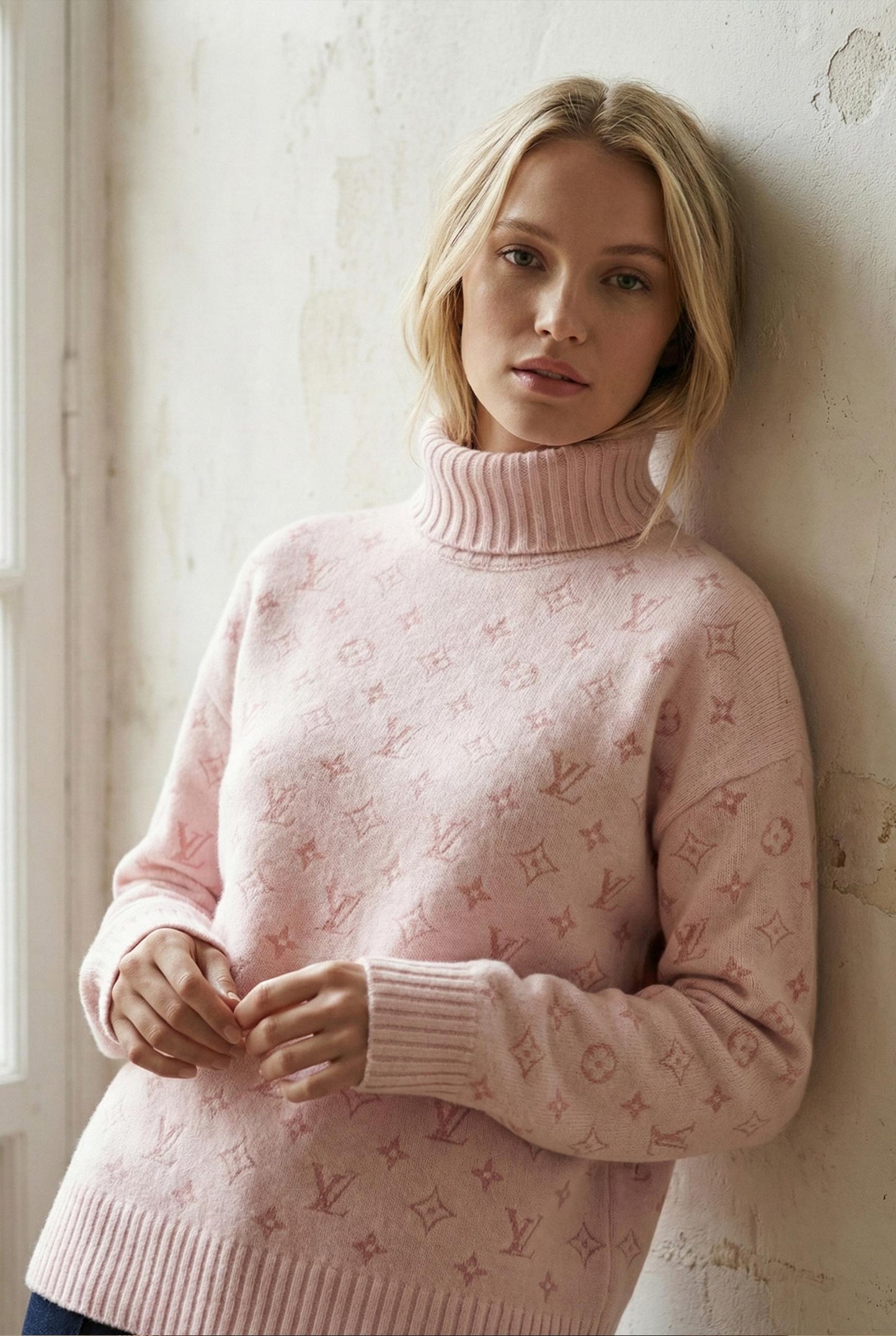 Monogram Knit Turtleneck Sweater