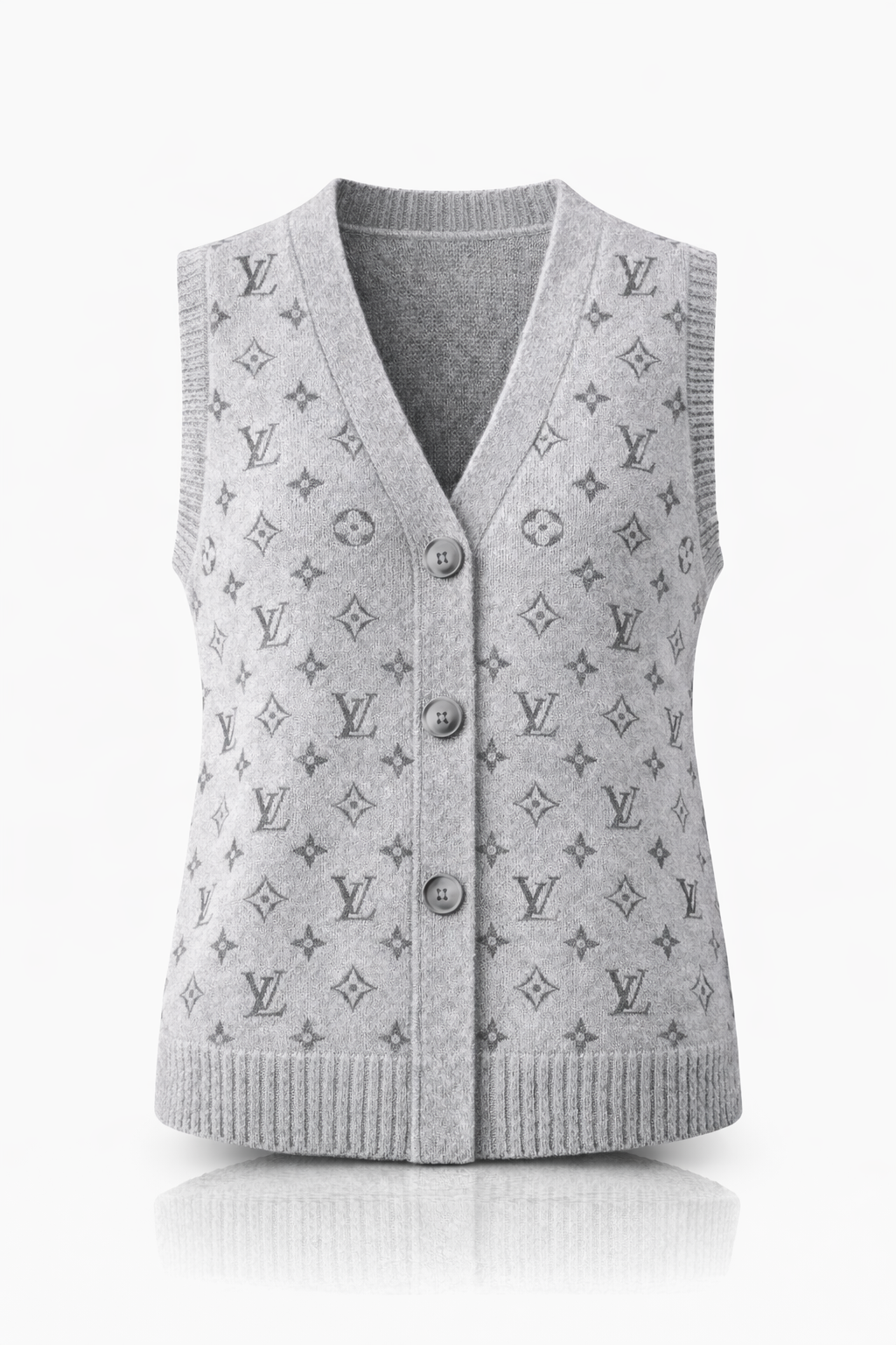 Monogram Knit Buttoned Vest
