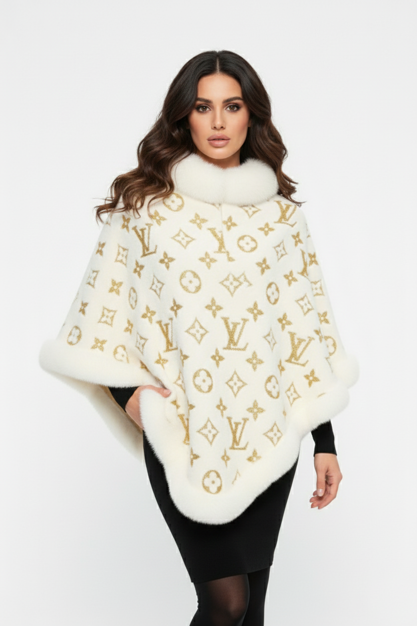Cozy Patterned Poncho