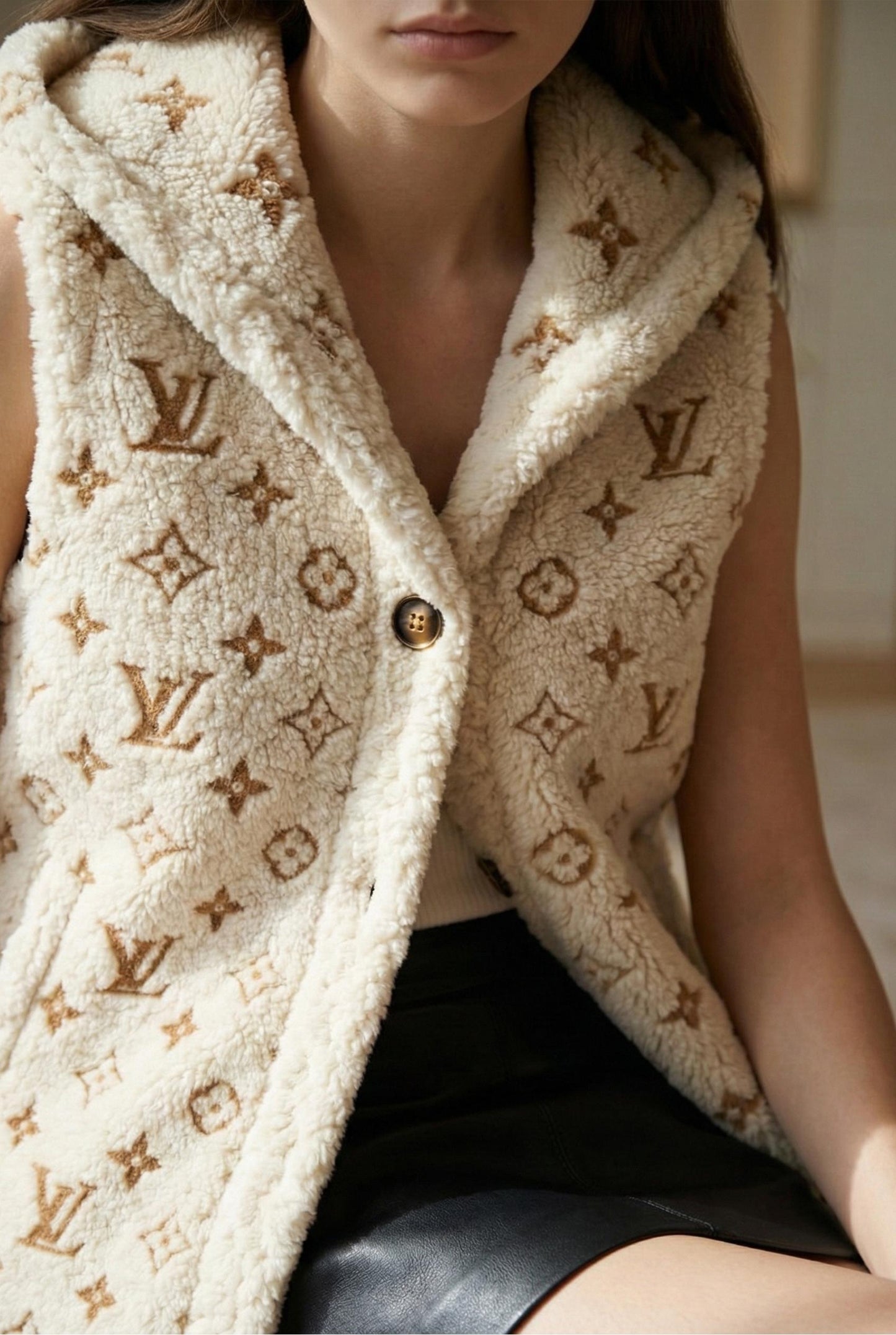 Monogram Teddy Hooded Vest