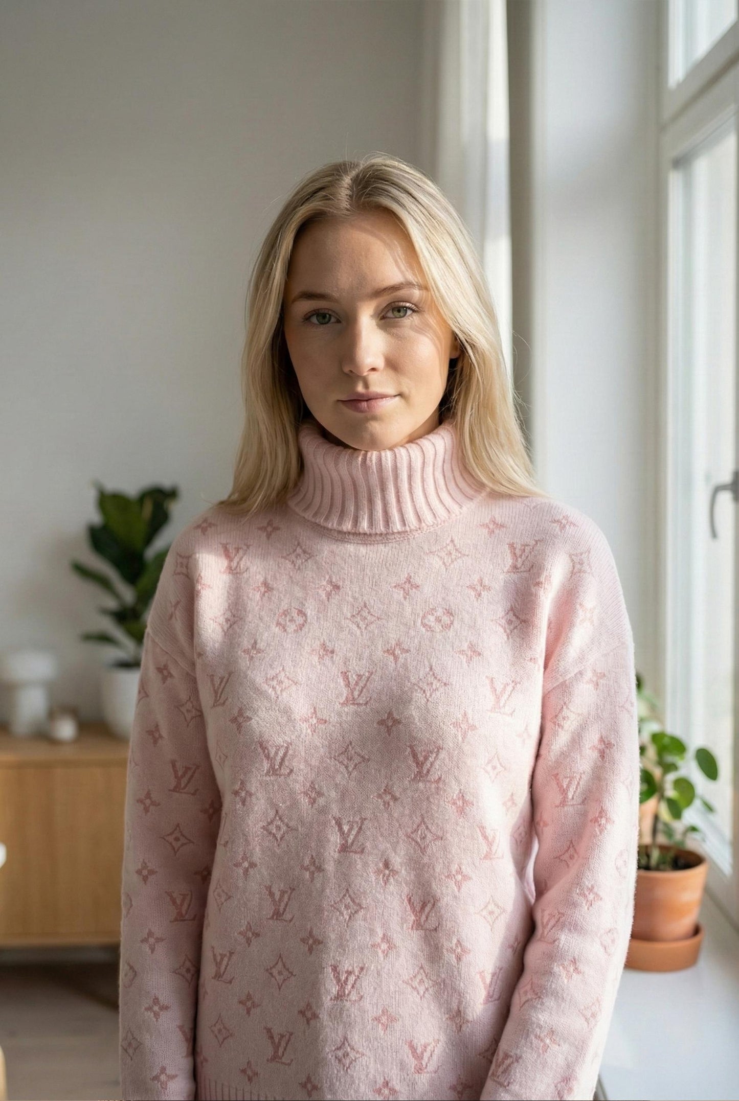 Monogram Knit Turtleneck Sweater