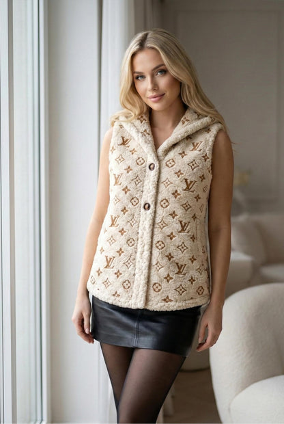 Monogram Teddy Hooded Vest