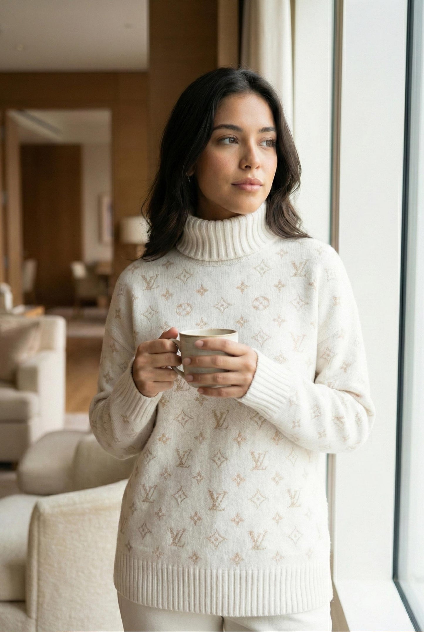 Monogram Knit Turtleneck Sweater