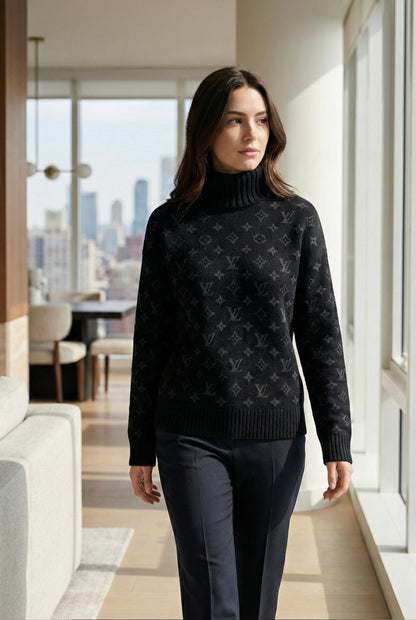 Monogram Knit Turtleneck Sweater