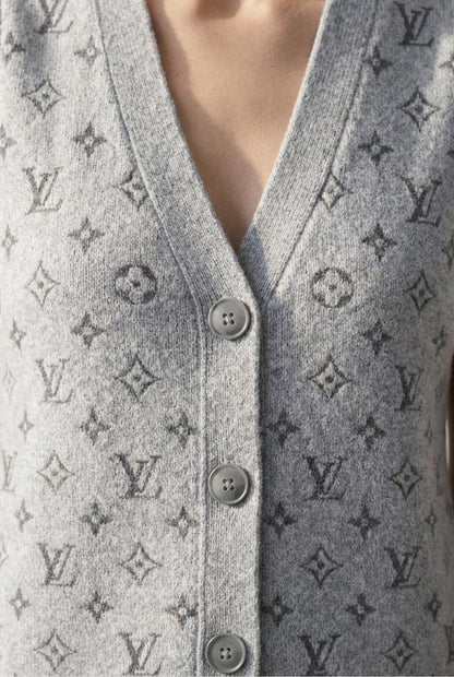 Monogram Knit Buttoned Vest