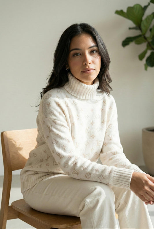 Monogram Knit Turtleneck Sweater