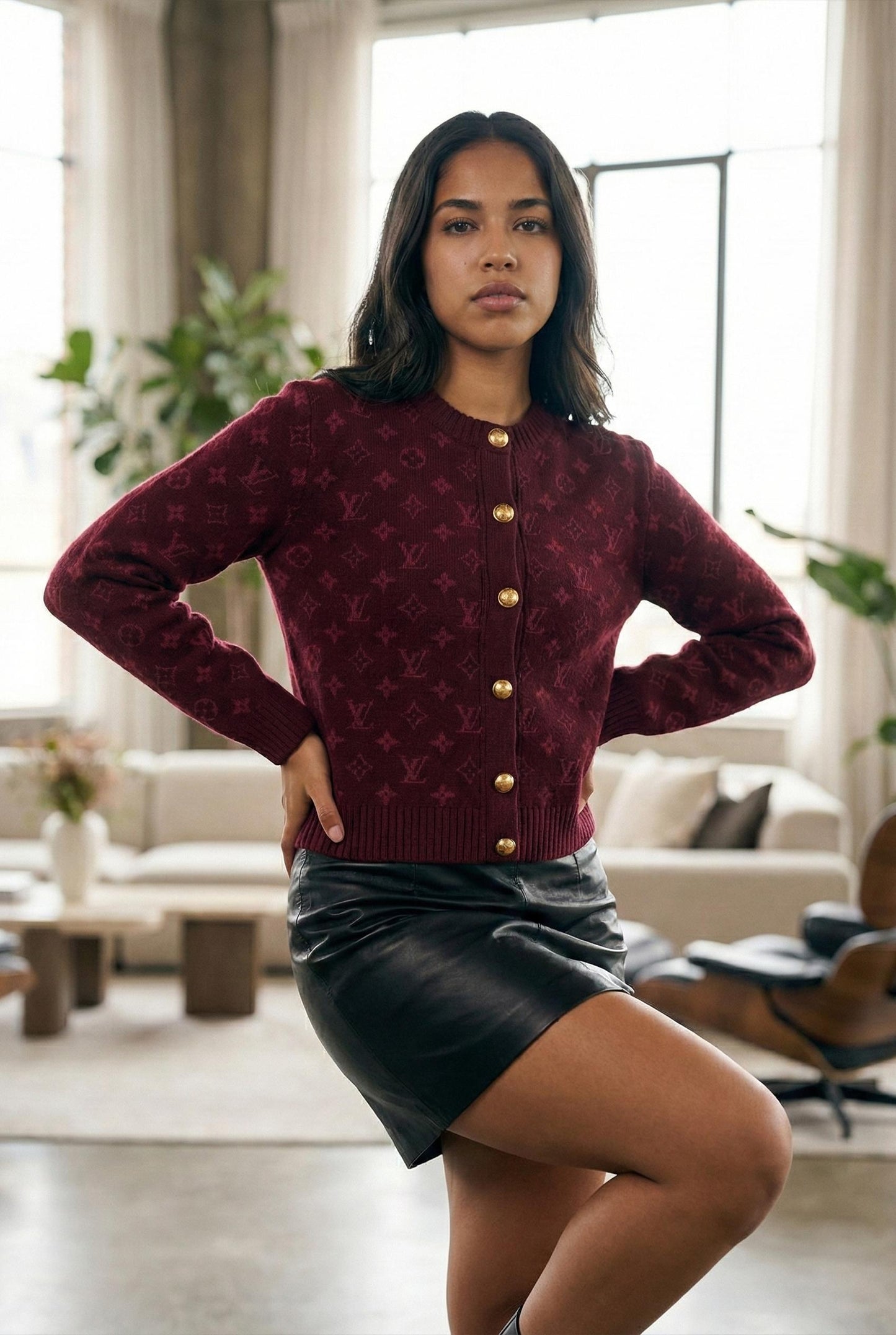 Monogram Knit Cardigan